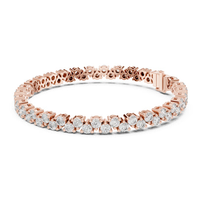 Aurora 6 Carat Round Lab Grown Diamond Collet Tennis Bracelet