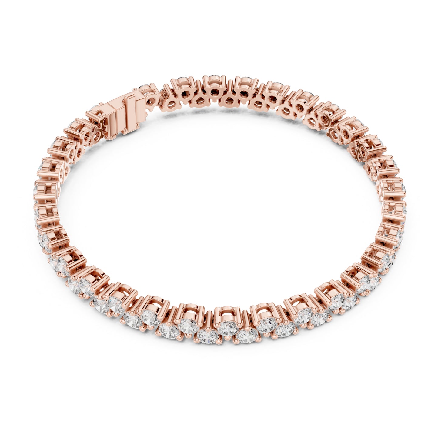 Aurora 6 Carat Round Lab Grown Diamond Collet Tennis Bracelet