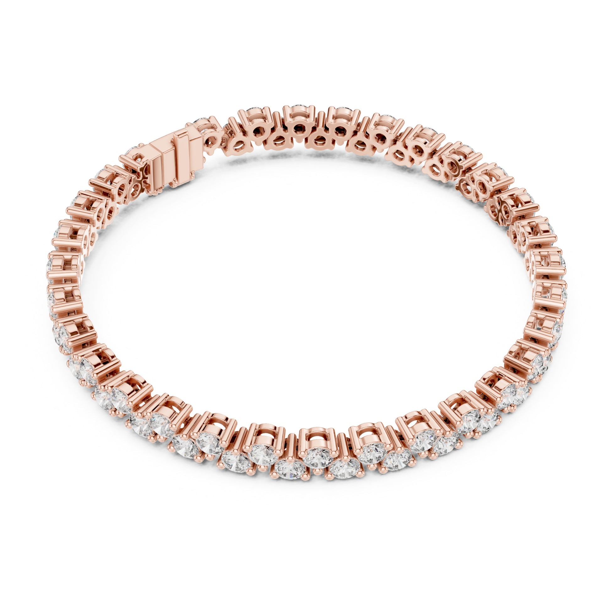 Aurora 6 Carat Round Lab Grown Diamond Collet Tennis Bracelet