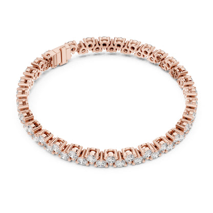 Aurora 6 Carat Round Lab Grown Diamond Collet Tennis Bracelet