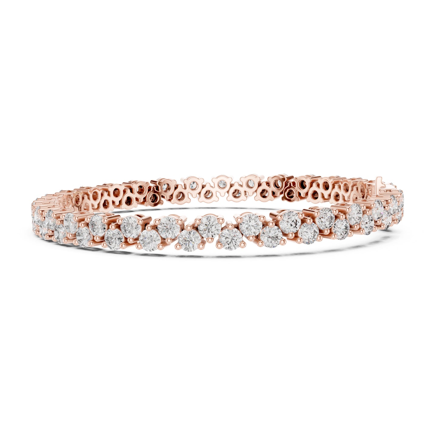 Aurora 6 Carat Round Lab Grown Diamond Collet Tennis Bracelet