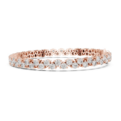 Aurora 6 Carat Round Lab Grown Diamond Collet Tennis Bracelet