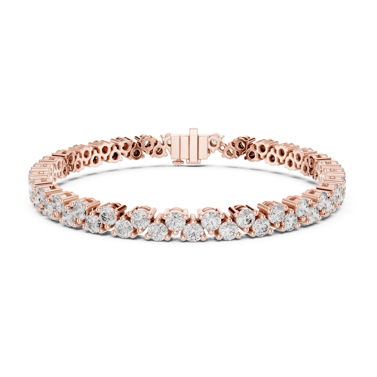 Aurora 6 Carat Round Lab Grown Diamond Collet Tennis Bracelet