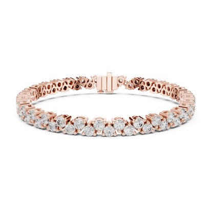 Aurora 6 Carat Round Lab Grown Diamond Collet Tennis Bracelet
