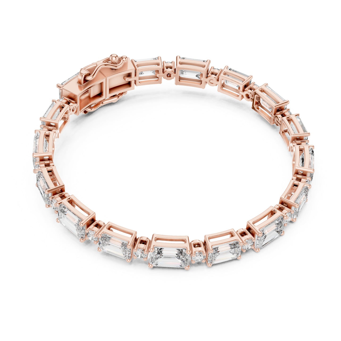 Vera 12 Carat Emerald Lab Grown Diamond Collet Tennis Bracelet
