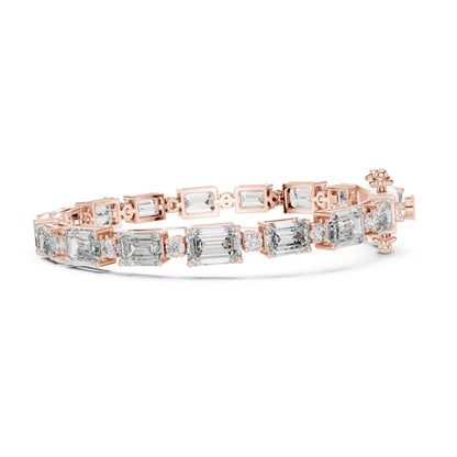 Vera 12 Carat Emerald Lab Grown Diamond Collet Tennis Bracelet