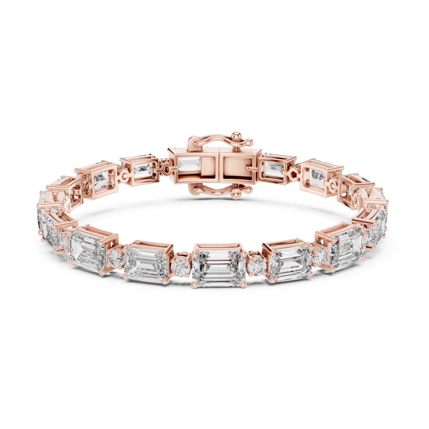 Vera 12 Carat Emerald Lab Grown Diamond Collet Tennis Bracelet