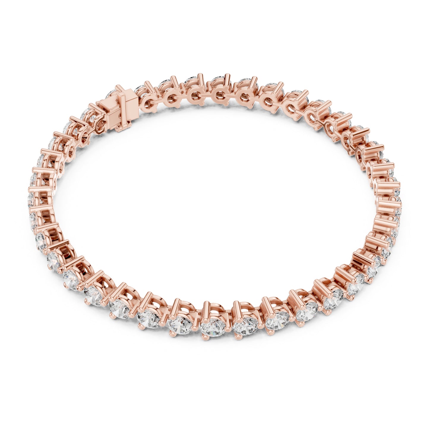Aurora 8 Carat Round Lab Grown Diamond Bezel Tennis Bracelet