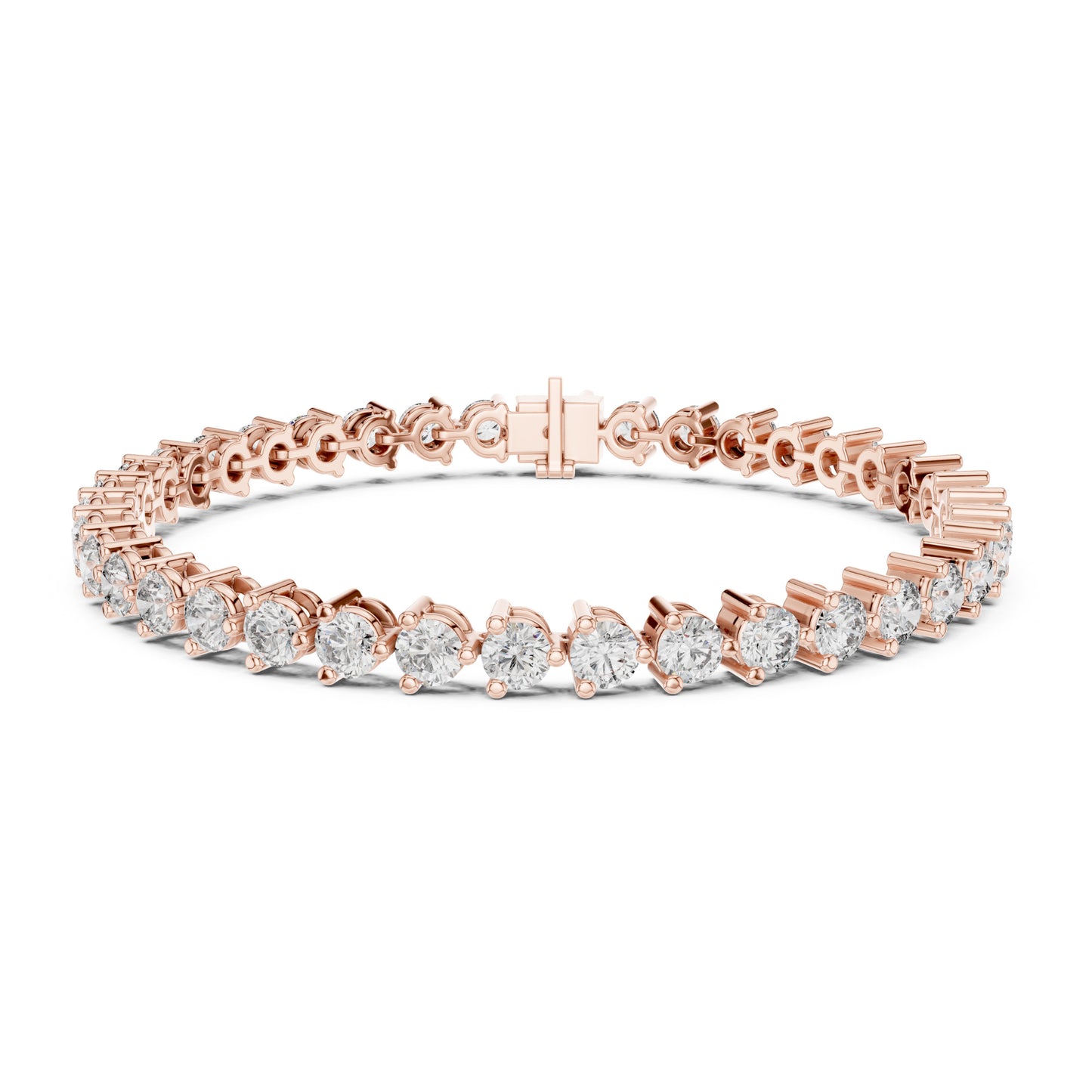 Aurora 8 Carat Round Lab Grown Diamond Bezel Tennis Bracelet