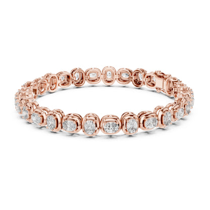 Aurora 7 Carat Cushion Lab Grown Diamond Collet Tennis Bracelet