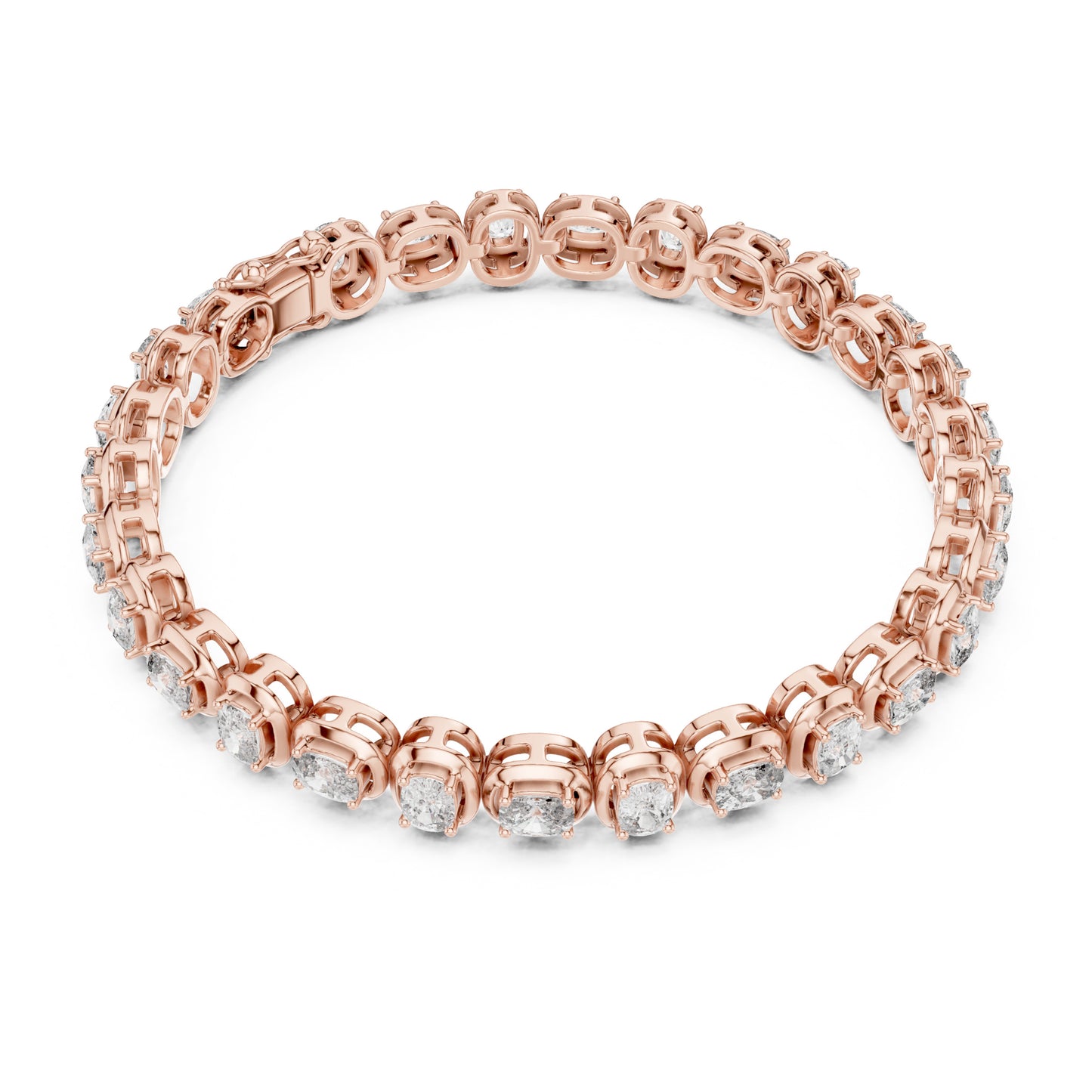 Aurora 7 Carat Cushion Lab Grown Diamond Collet Tennis Bracelet