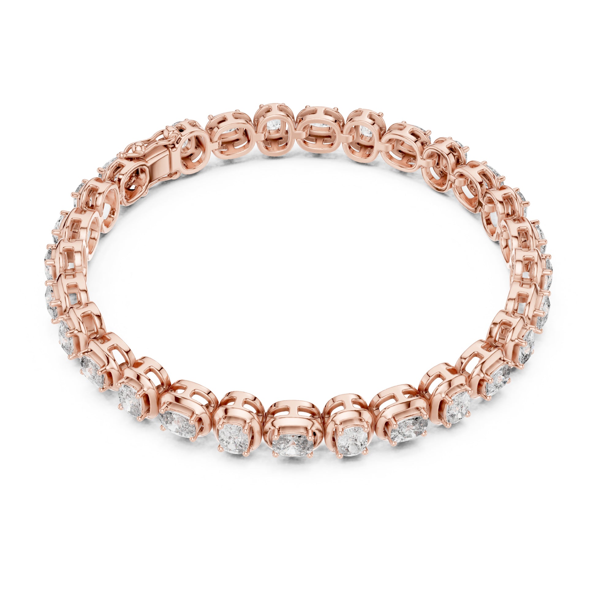 Aurora 7 Carat Cushion Lab Grown Diamond Collet Tennis Bracelet