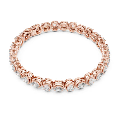 Aurora 7 Carat Cushion Lab Grown Diamond Collet Tennis Bracelet