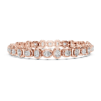 Aurora 7 Carat Cushion Lab Grown Diamond Collet Tennis Bracelet