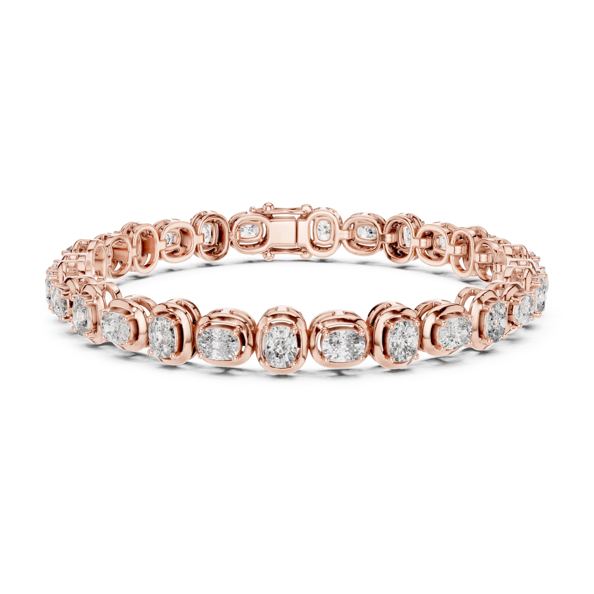 Aurora 7 Carat Cushion Lab Grown Diamond Collet Tennis Bracelet