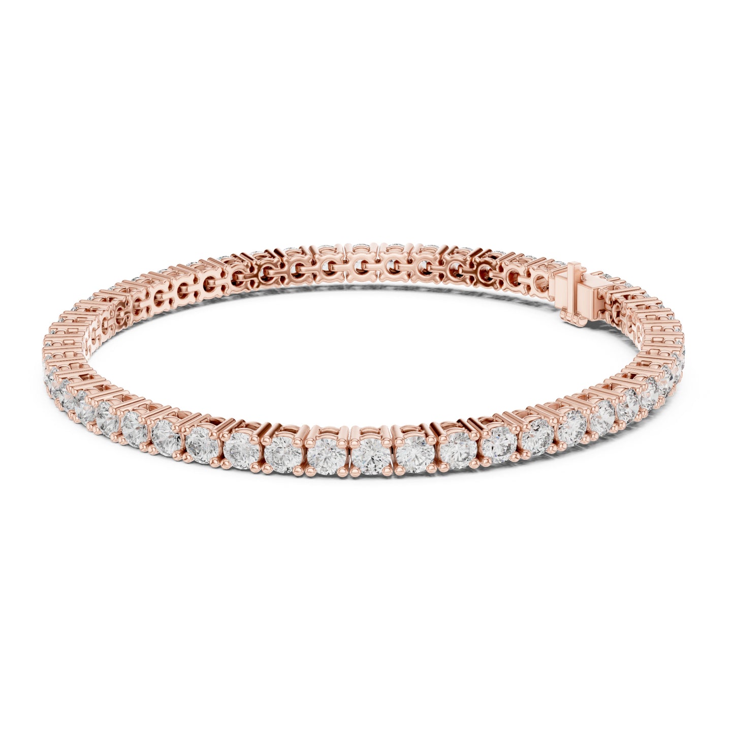 Aurora 7 Carat Round Lab Grown Diamond Collet Tennis Bracelet