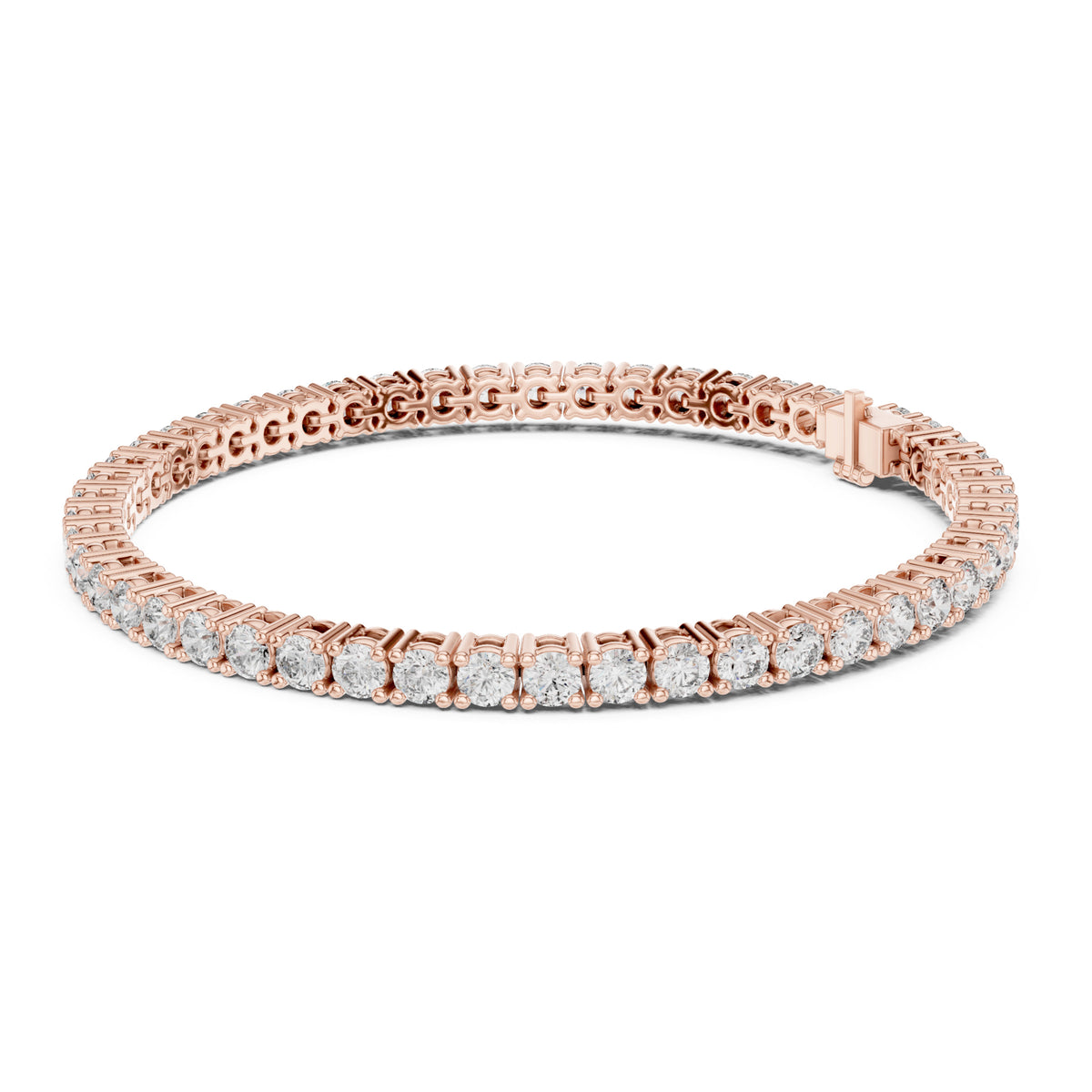 Aurora 7 Carat Round Lab Grown Diamond Collet Tennis Bracelet