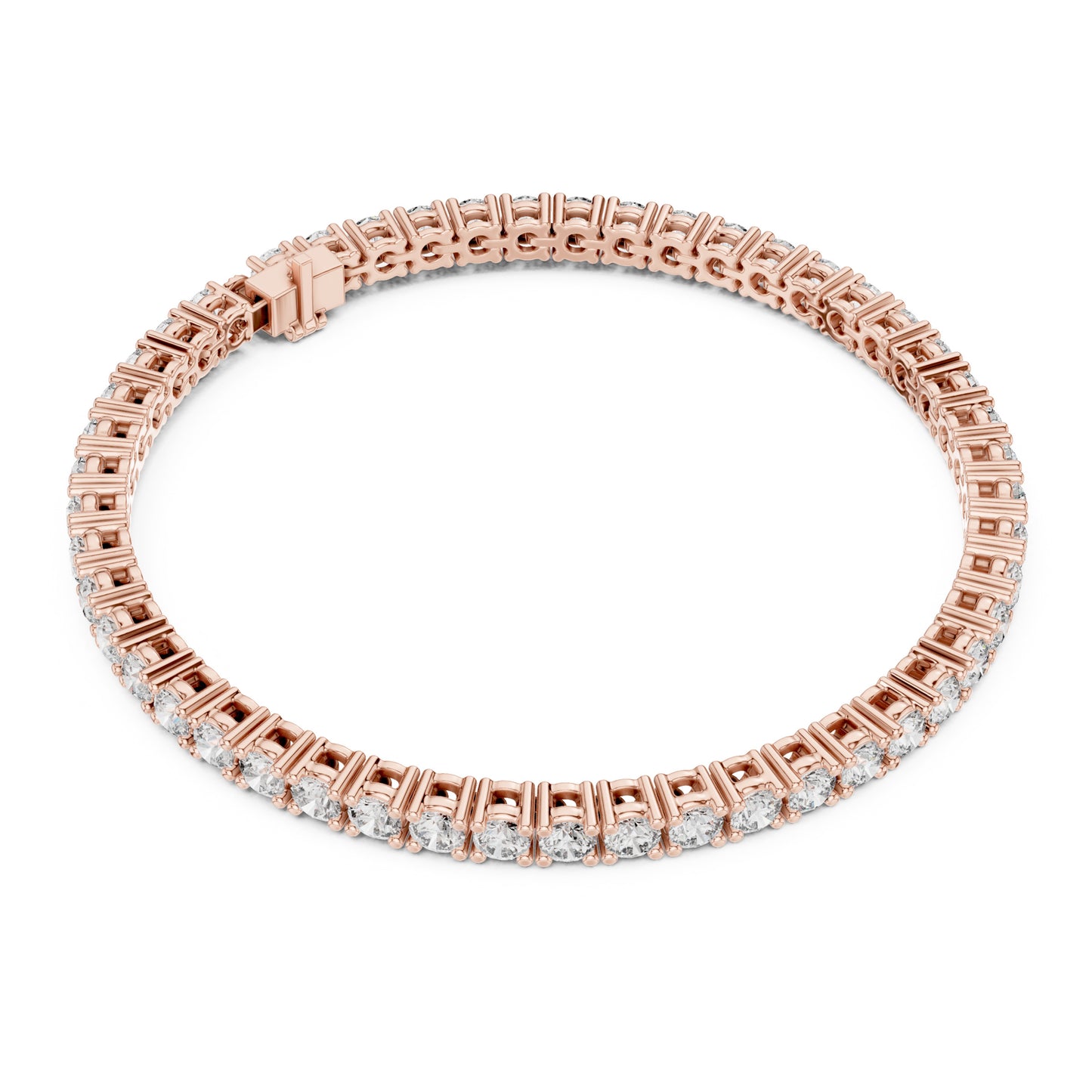 Aurora 7 Carat Round Lab Grown Diamond Collet Tennis Bracelet