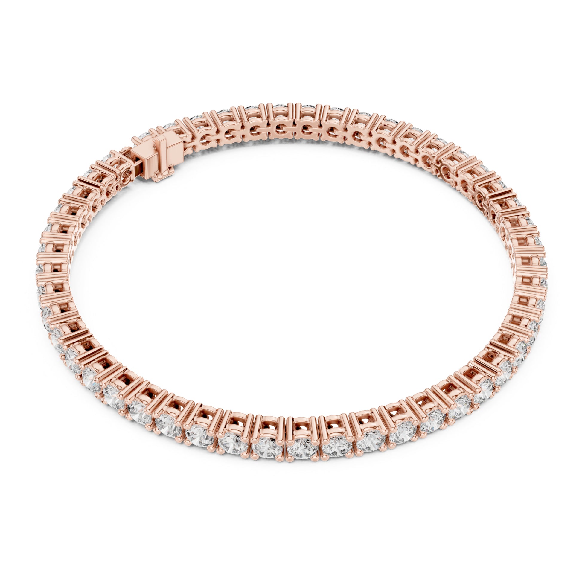 Aurora 7 Carat Round Lab Grown Diamond Collet Tennis Bracelet