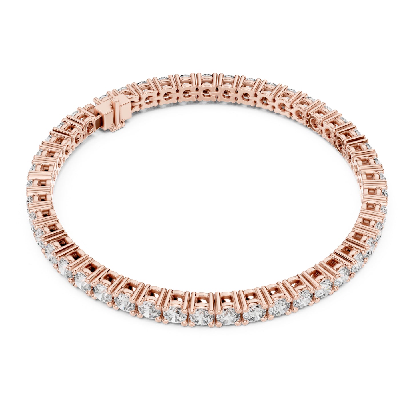 Aurora 8 Carat Round Lab Grown Diamond Double Row Tennis Bracelet
