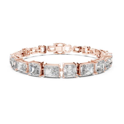 Vera 12 Carat Radiant Lab Grown Diamond Collet Tennis Bracelet