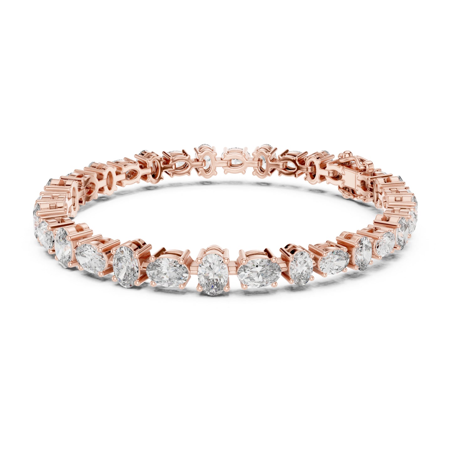 Aurora 8 Carat Oval Lab Grown Diamond Tennis Bracelet