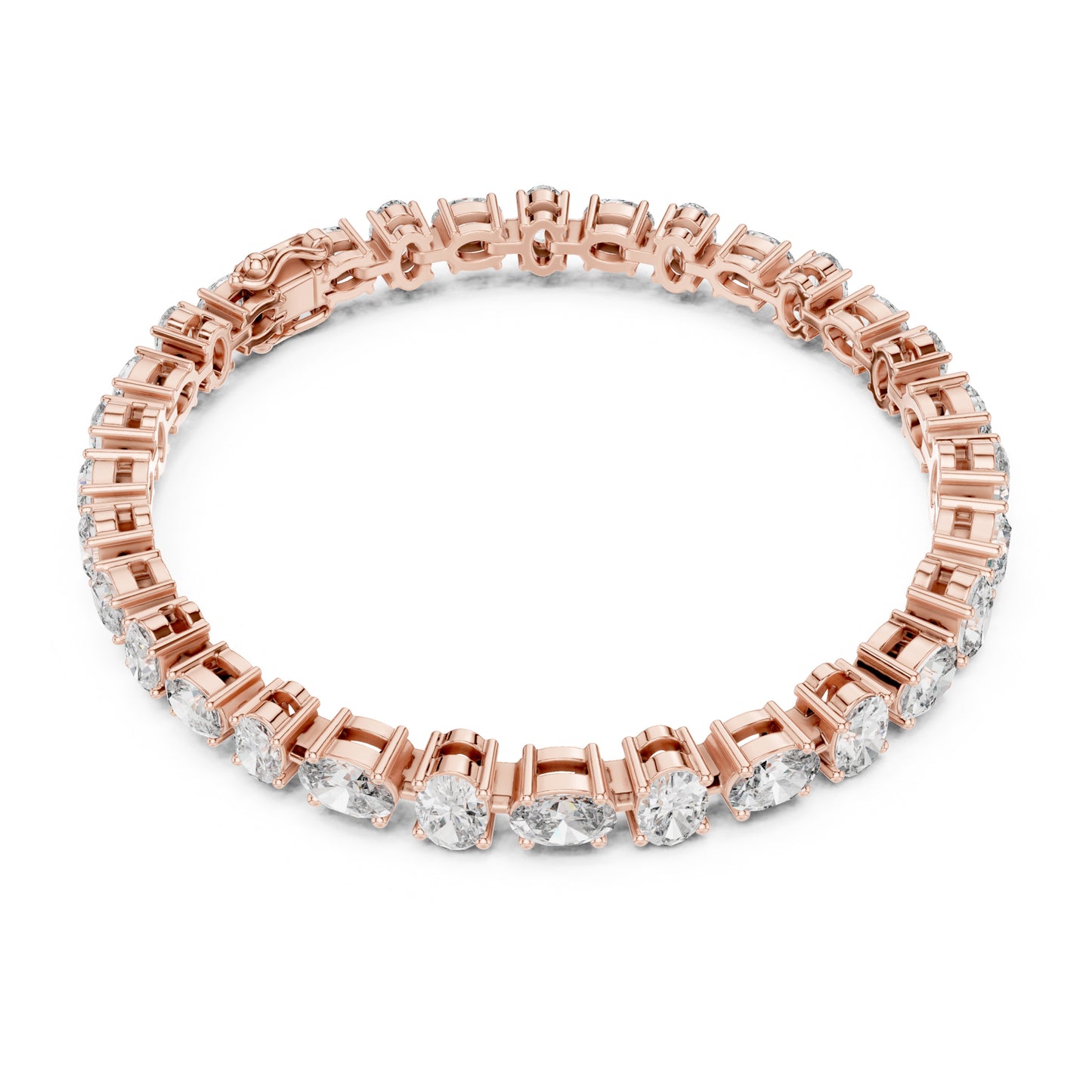 Aurora 8 Carat Oval Lab Grown Diamond Tennis Bracelet