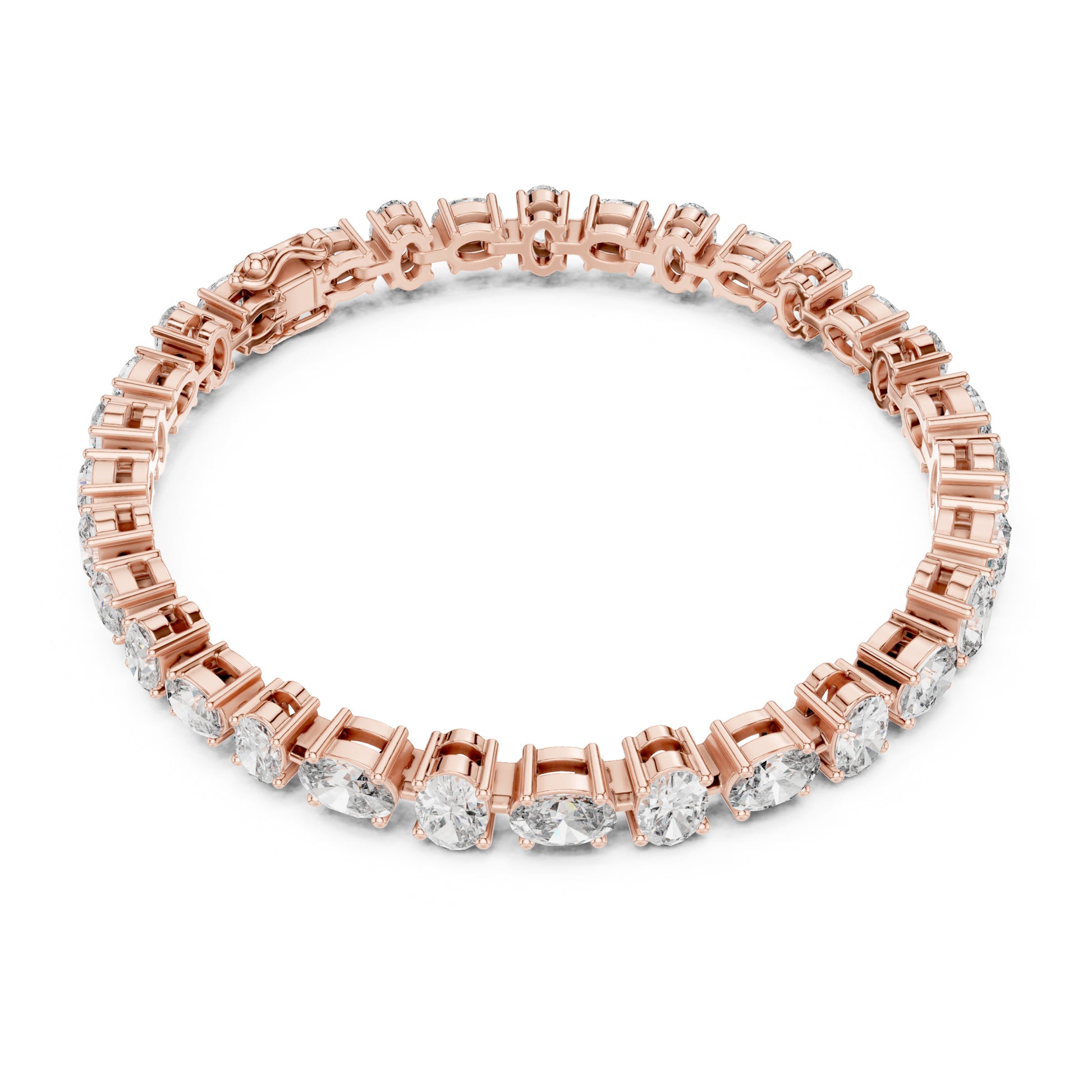 Aurora 8 Carat Oval Lab Grown Diamond Tennis Bracelet