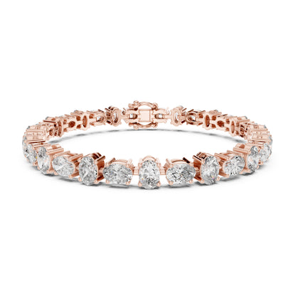 Aurora 8 Carat Oval Lab Grown Diamond Tennis Bracelet