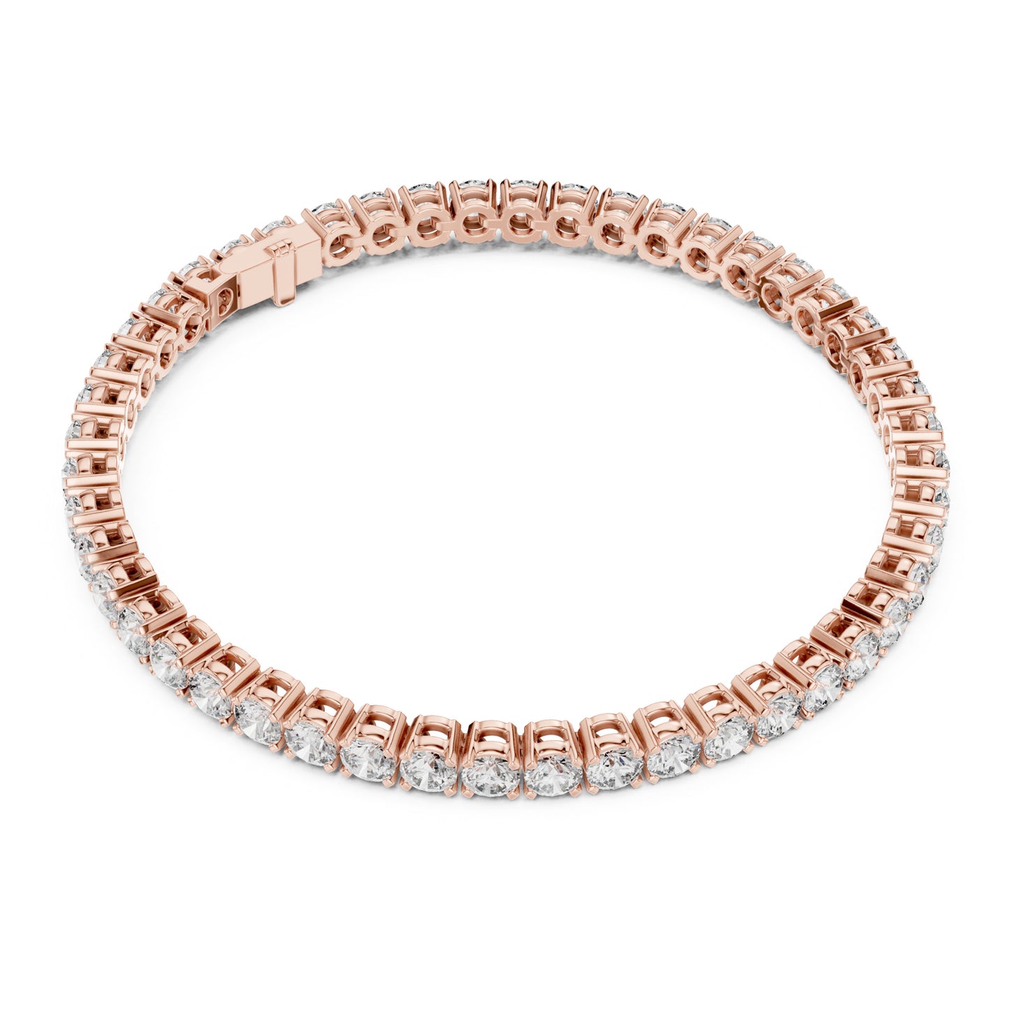 Aurora 7 Carat Round Lab Grown Diamond Double Row Tennis Bracelet