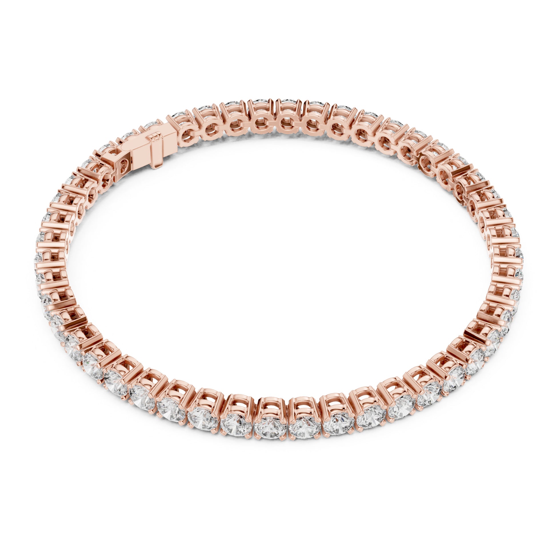 Aurora 7 Carat Round Lab Grown Diamond Double Row Tennis Bracelet