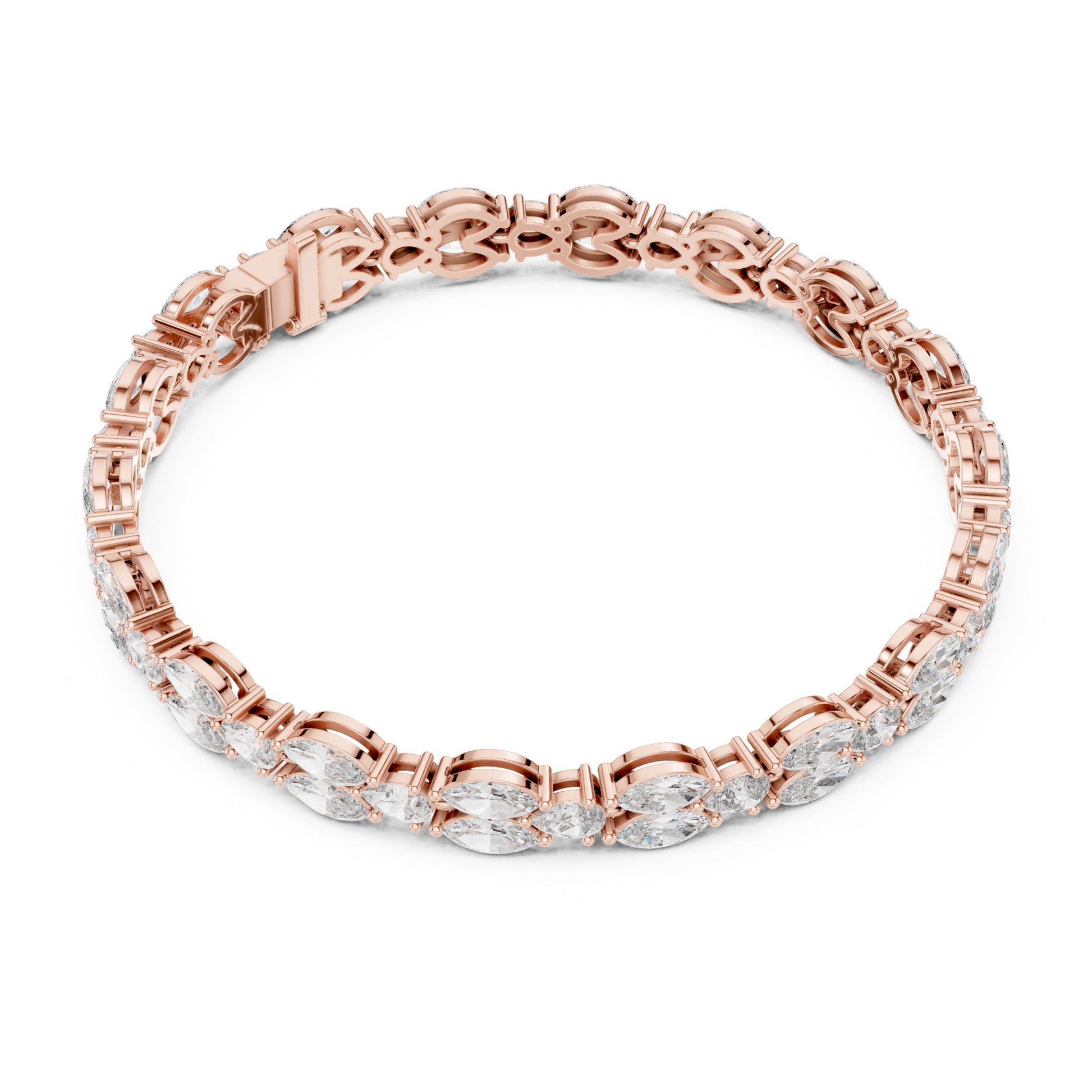 Aurora 10 Carat Marquise Lab Grown Diamond Tennis Bracelet