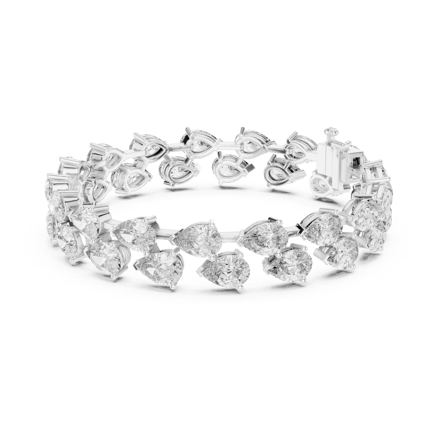 Aurora 25 Carat Pear Lab Grown Diamond Tennis Bracelet