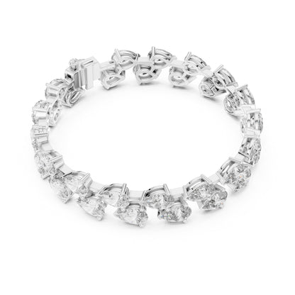Aurora 25 Carat Pear Lab Grown Diamond Tennis Bracelet