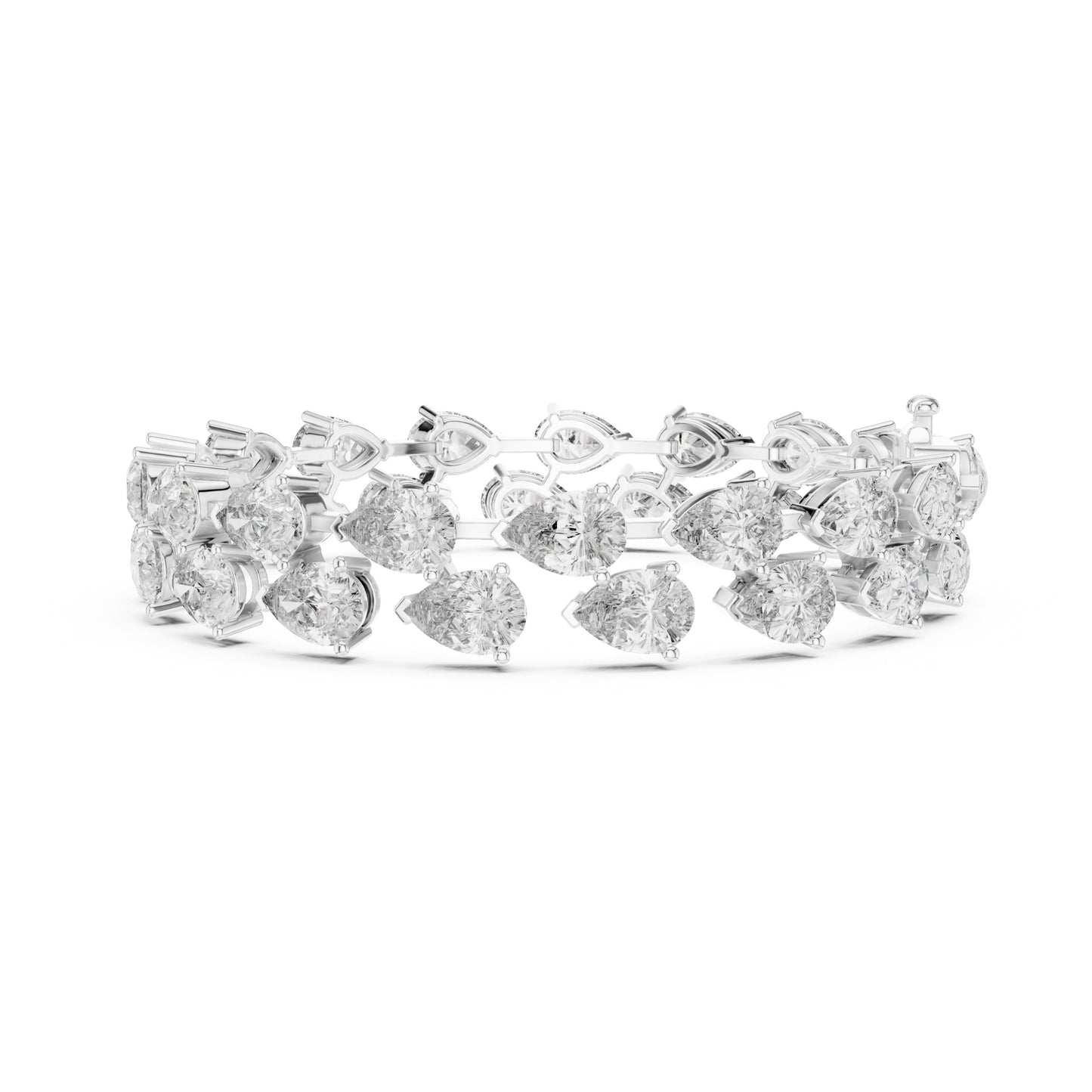 Aurora 25 Carat Pear Lab Grown Diamond Tennis Bracelet