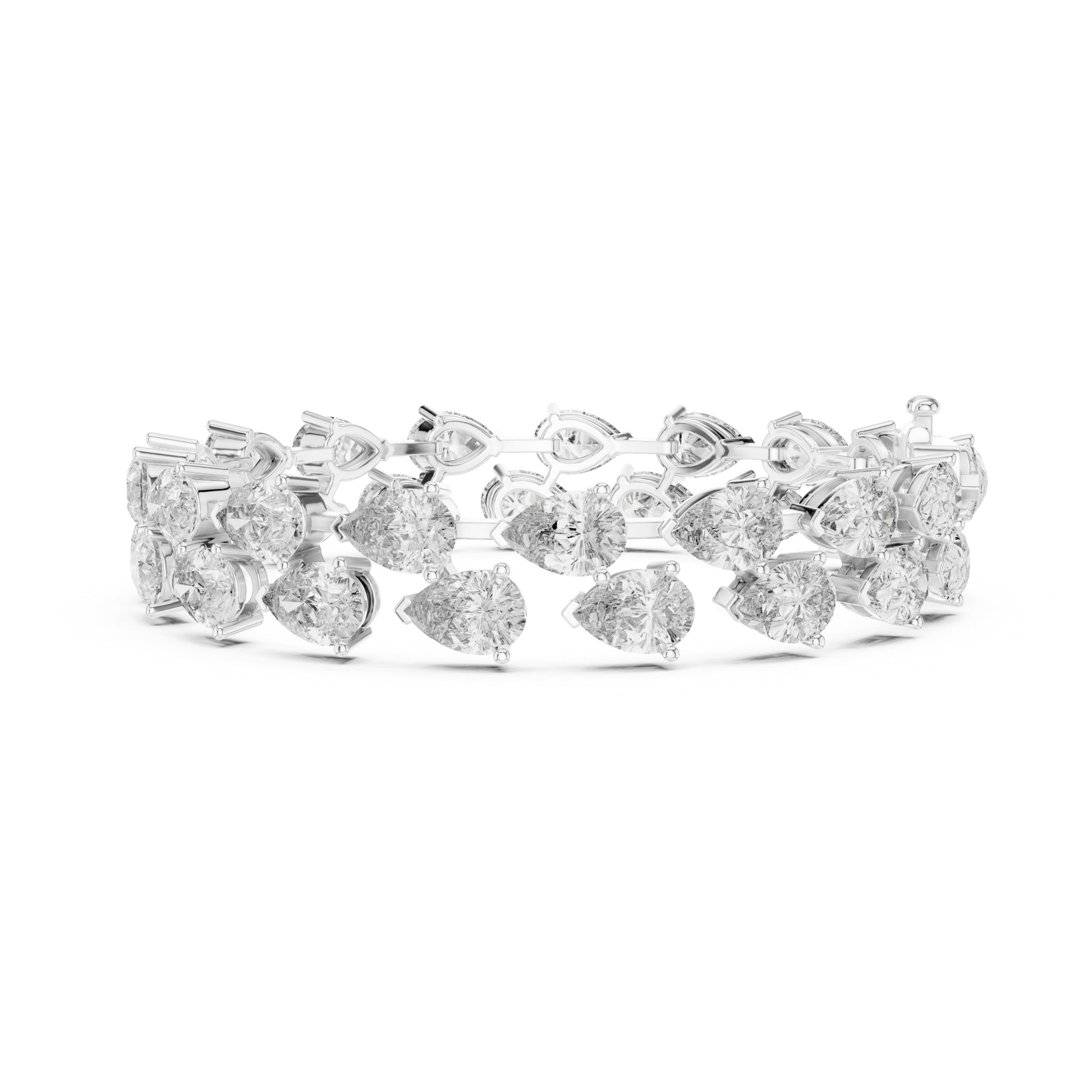 Aurora 25 Carat Pear Lab Grown Diamond Tennis Bracelet