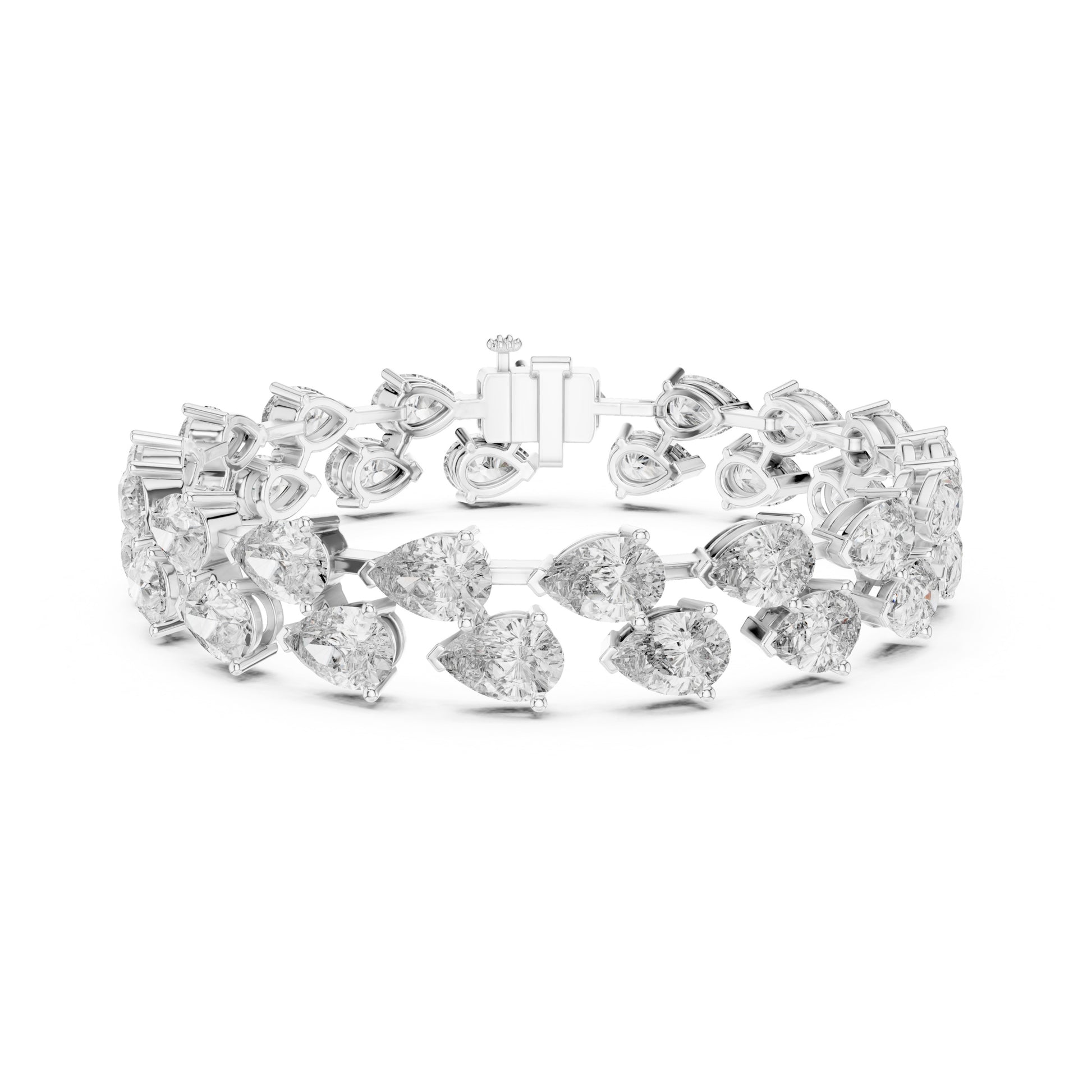 Aurora 25 Carat Pear Lab Grown Diamond Tennis Bracelet