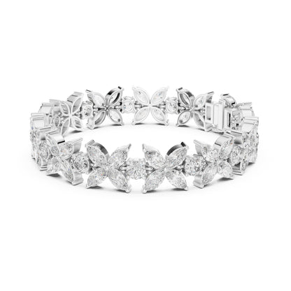 Flora 15 Carat Round Lab Grown Diamond Tennis Bracelet