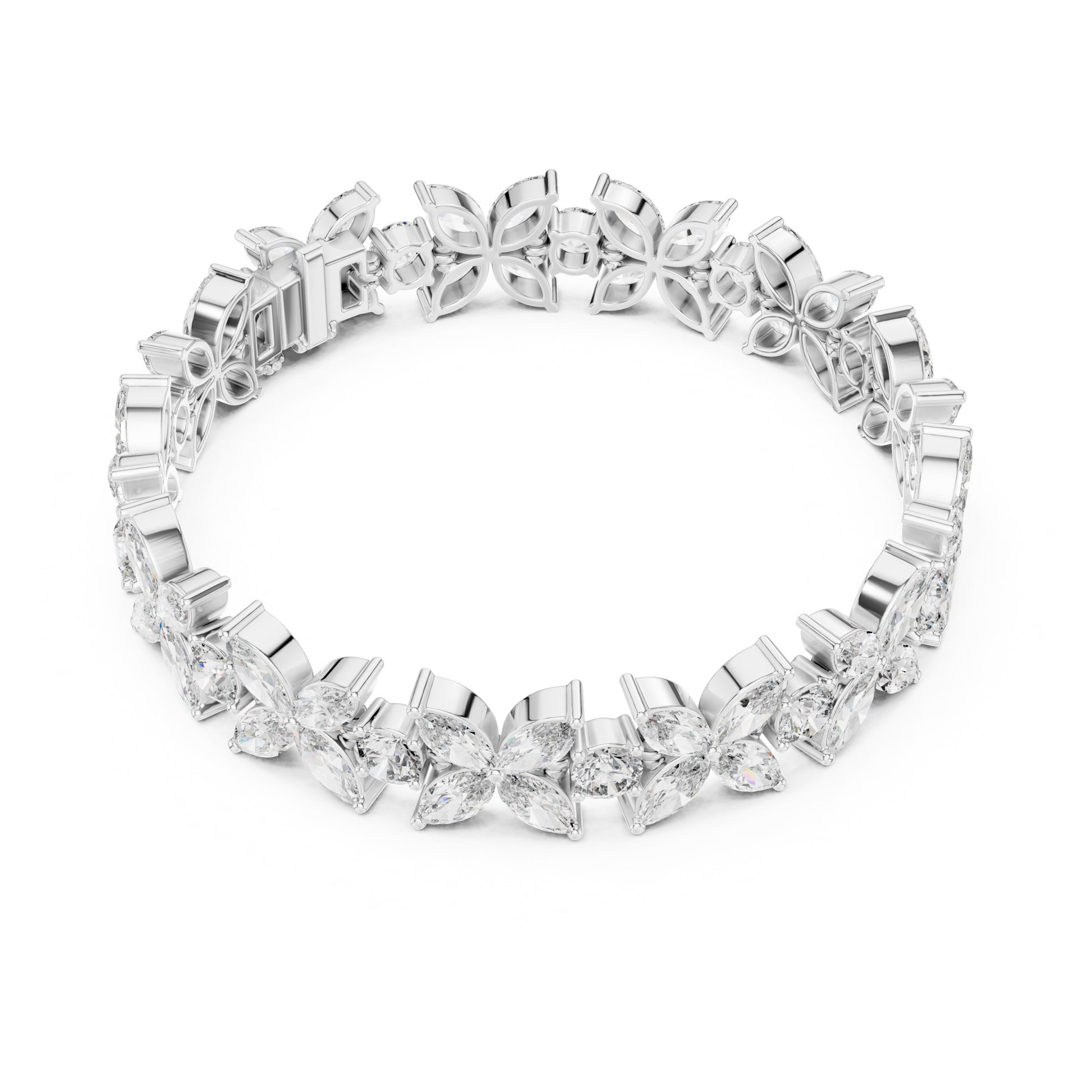 Flora 15 Carat Round Lab Grown Diamond Tennis Bracelet