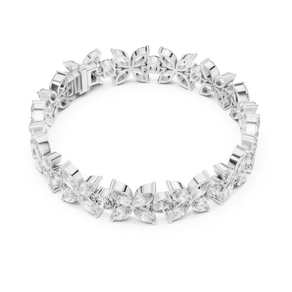 Flora 15 Carat Round Lab Grown Diamond Tennis Bracelet