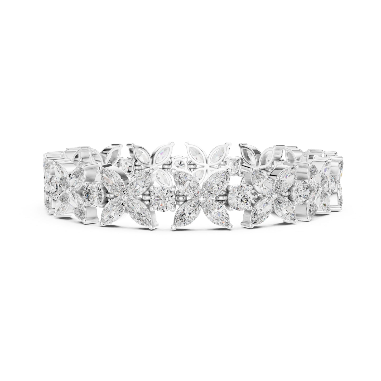 Flora 15 Carat Round Lab Grown Diamond Tennis Bracelet