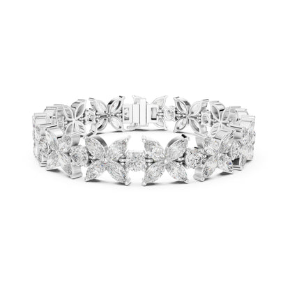 Flora 15 Carat Round Lab Grown Diamond Tennis Bracelet