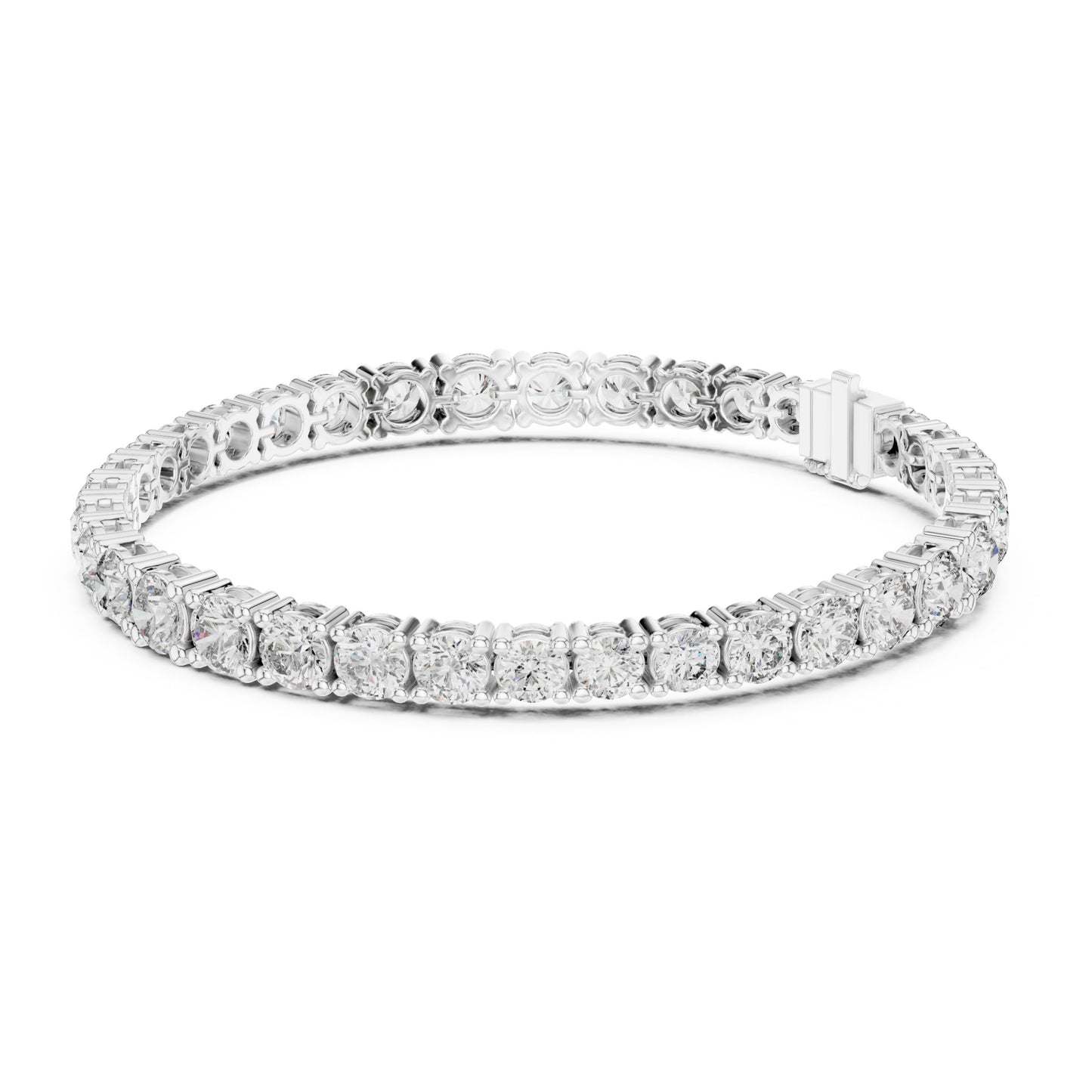 Aurora 12 Carat Round Lab Grown Diamond Claw Tennis Bracelet