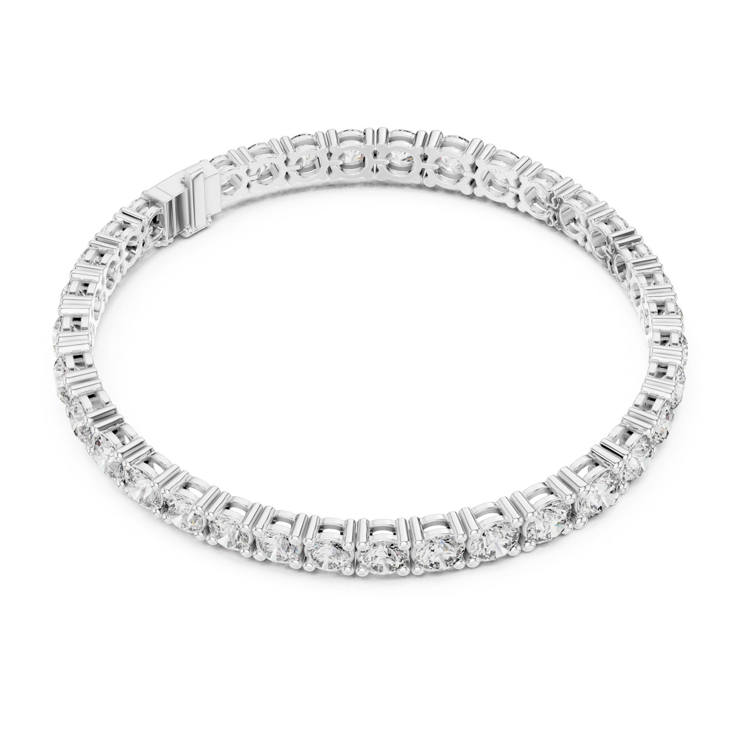 Aurora 12 Carat Round Lab Grown Diamond Claw Tennis Bracelet