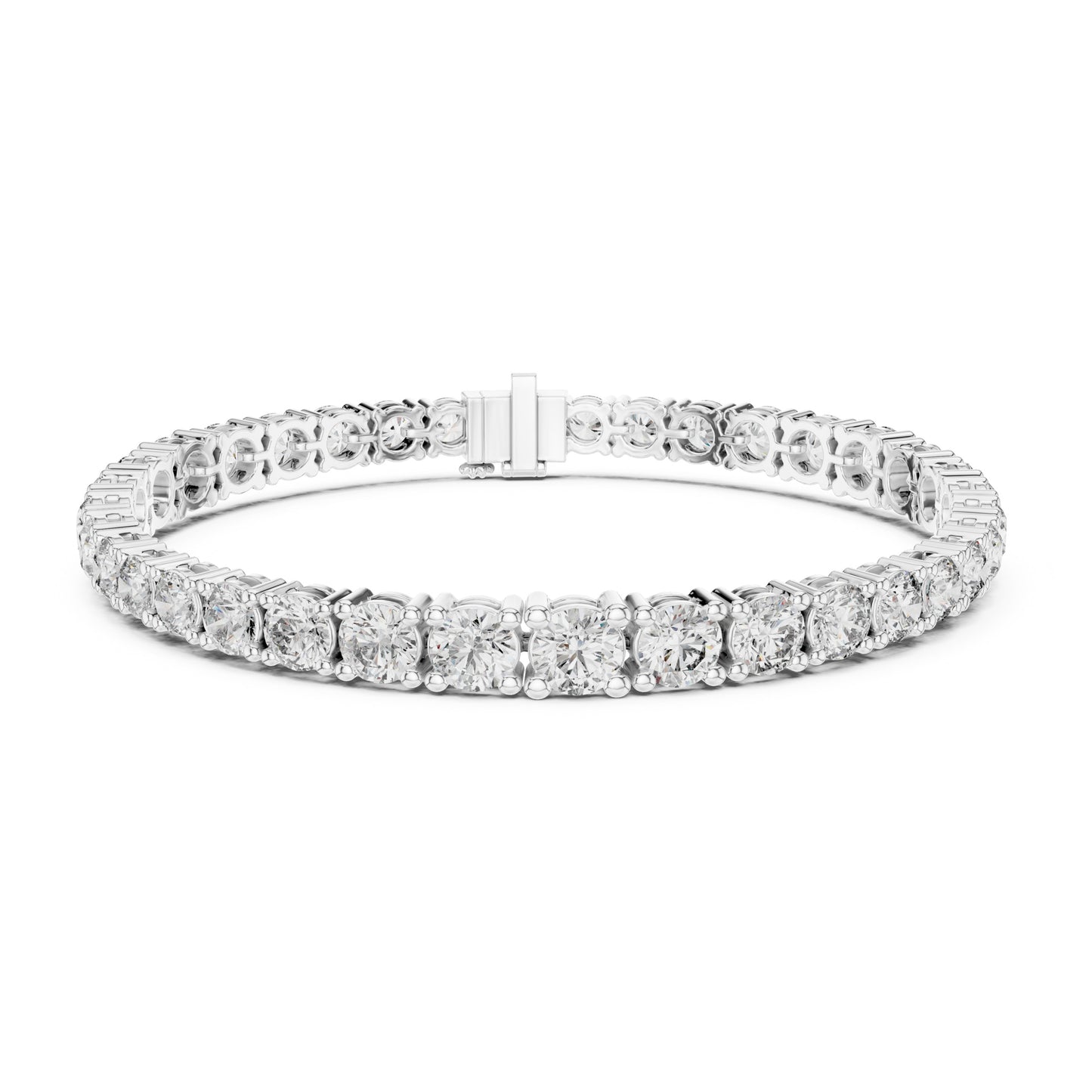 Aurora 12 Carat Round Lab Grown Diamond Claw Tennis Bracelet
