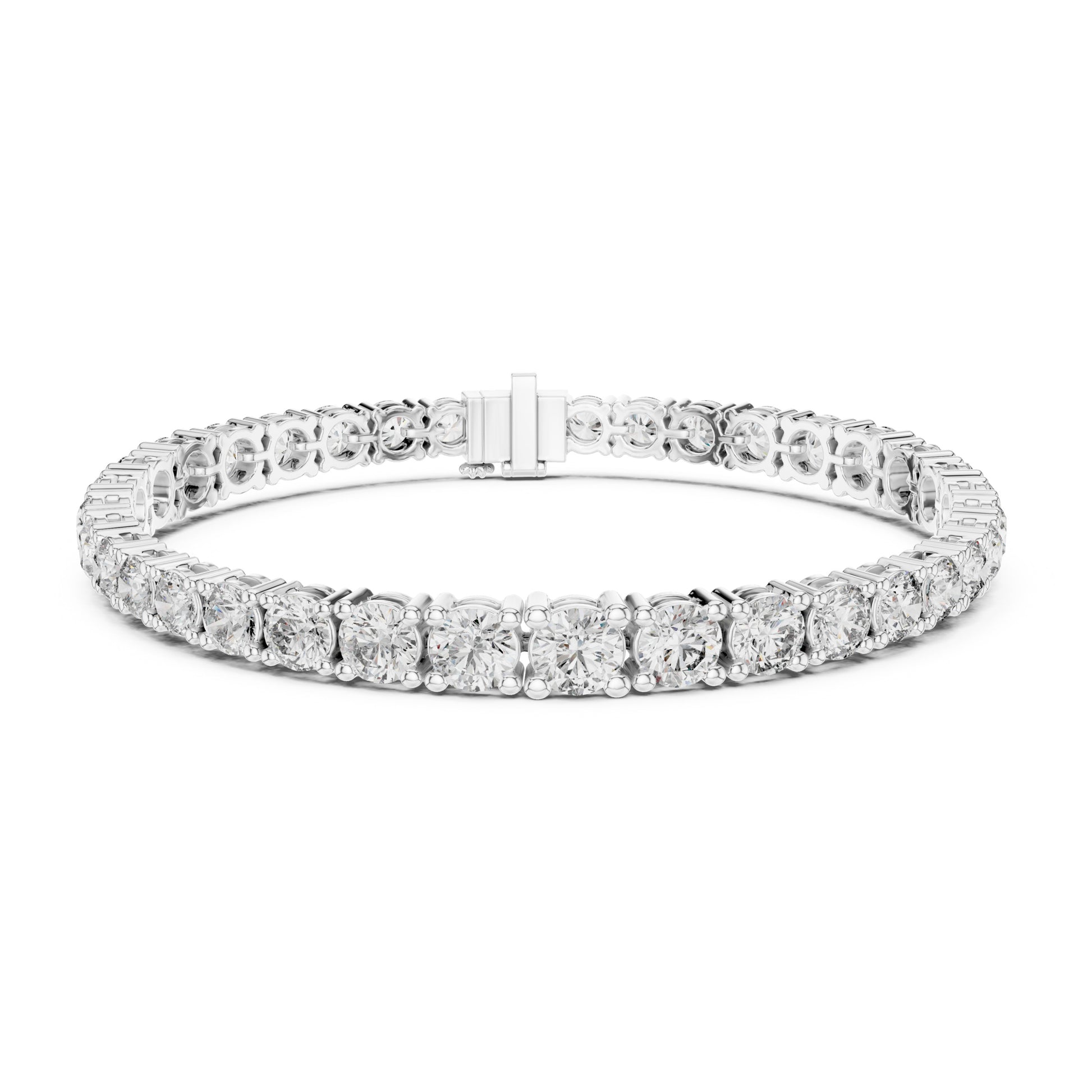 Aurora 12 Carat Round Lab Grown Diamond Claw Tennis Bracelet