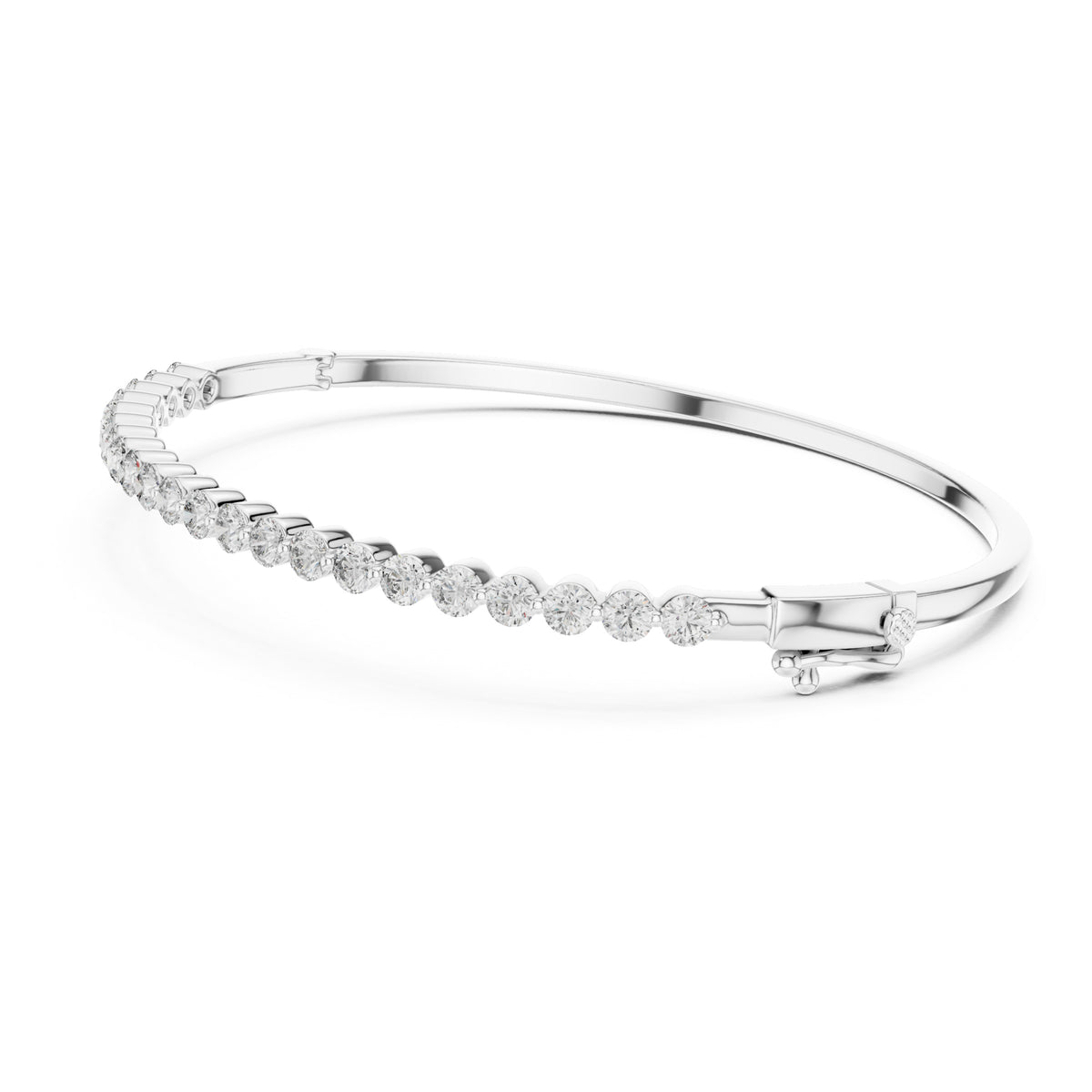 Aurora 2 Carat Round Lab Grown Diamond Statement Bangle