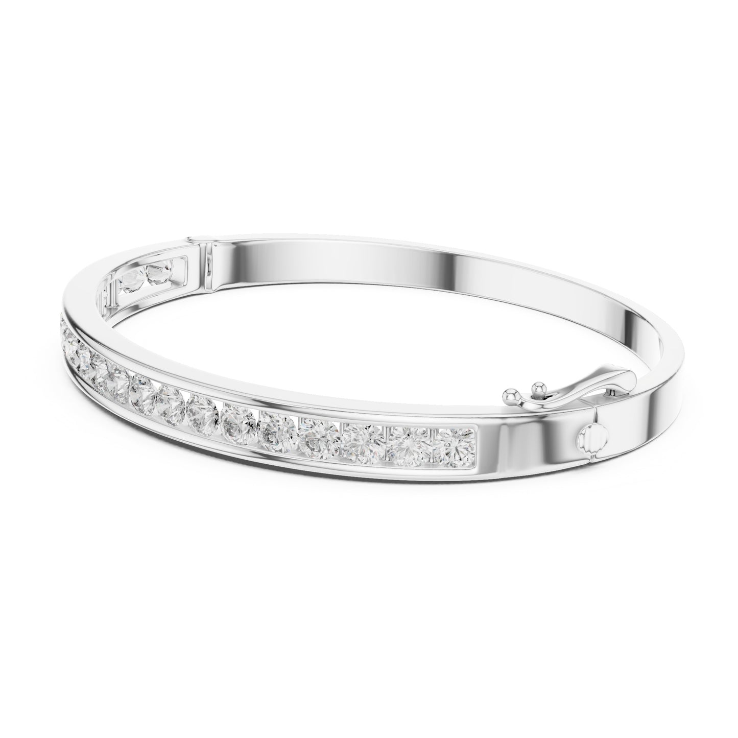 Aurora 3 Carat Round Lab Grown Diamond Channel Bangle