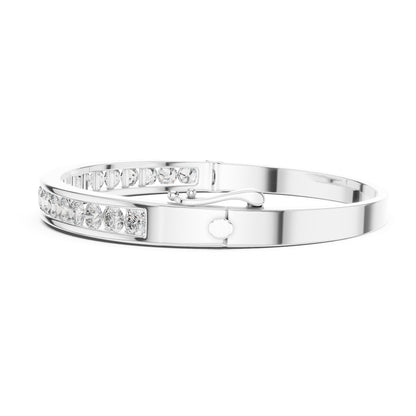 Aurora 3 Carat Round Lab Grown Diamond Channel Bangle