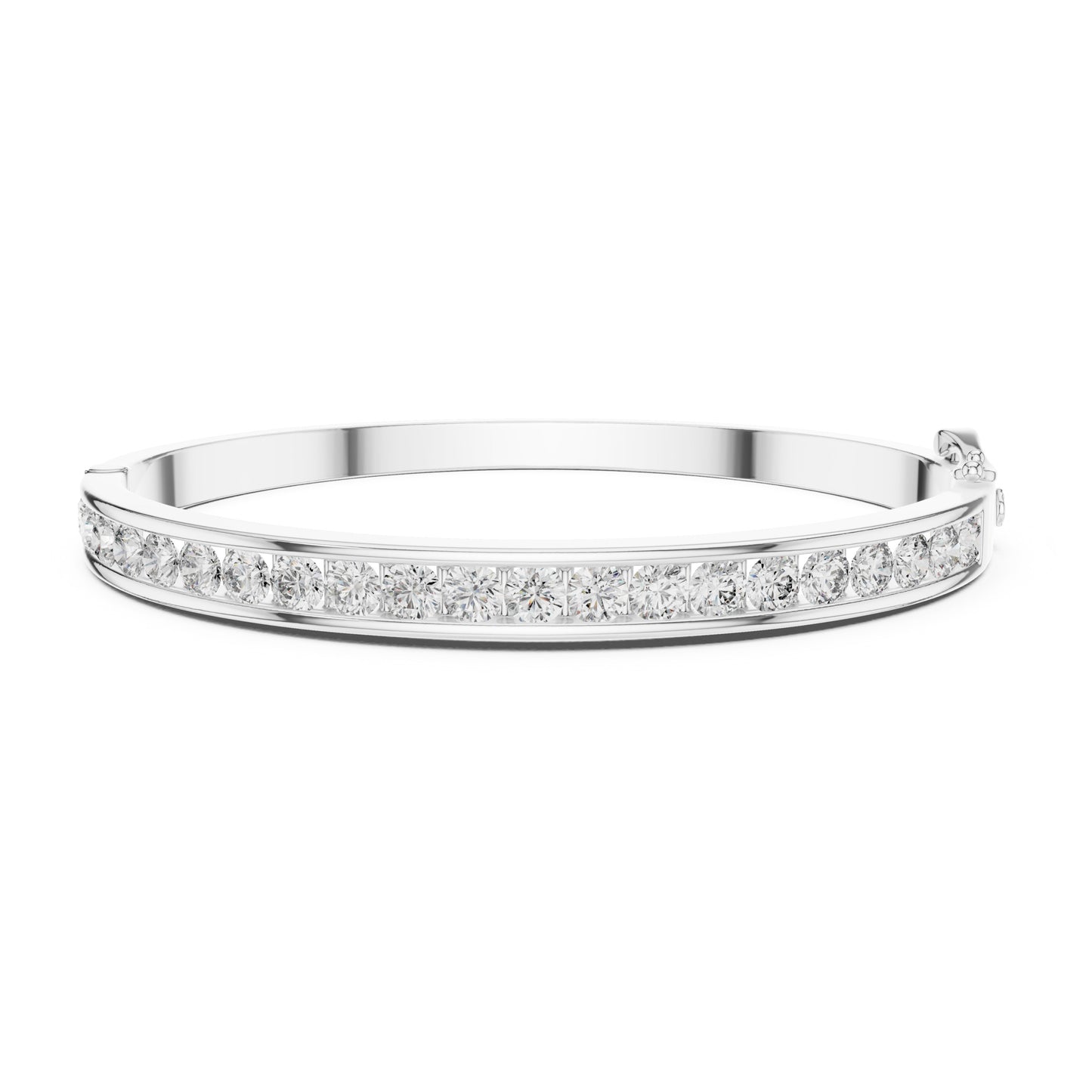 Aurora 3 Carat Round Lab Grown Diamond Channel Bangle